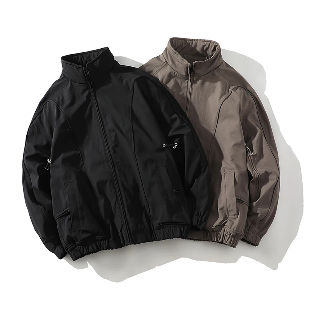 

Big Size Men Jacket Coat Windbreaker Trench Oversize Spring Autumn Waterproof Zipper Pocket Casual Business Office Loose
