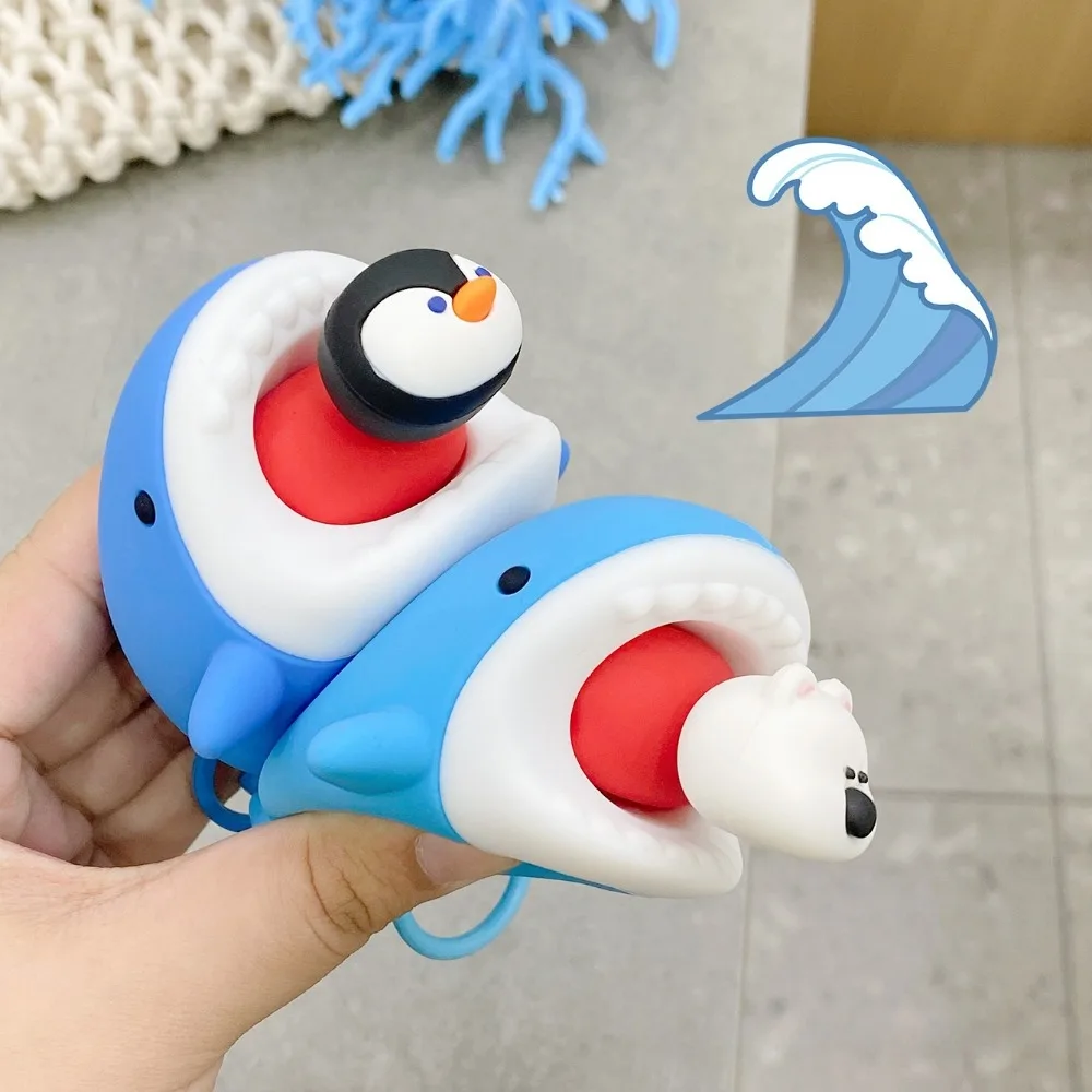 

Cartoon Cat Aquarium Shark Squeeze Keyring Creative Funny Silicone Penguin Pendant Cute Soft Polar Bear Keychain Unisex