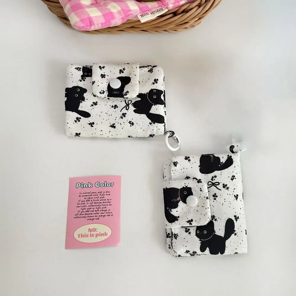 Cute Design Coin Purse Simplicity Style Multi-layer Korean Fashion Wallet Portable Size Catoon Pattern Card Holder Daily Carry