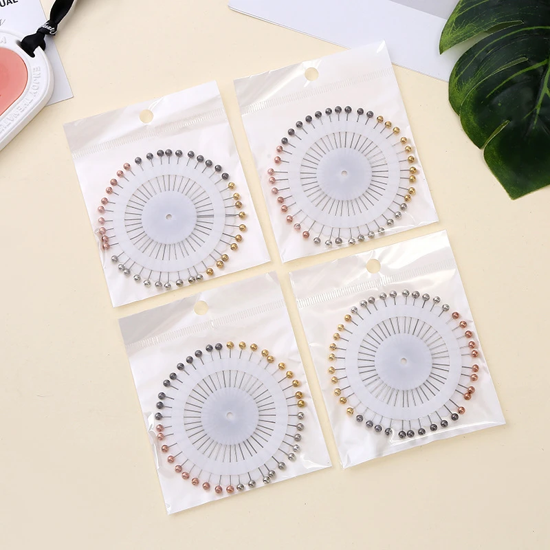 40 Stück / Runde Hijab-Nadeln, Schal-Kopfnadeln, Bunte Weiße Runde Perlen-Kopfnadeln, Schneiderei- und Quilt-Nadeln, Nähzubehör – Detail 3
