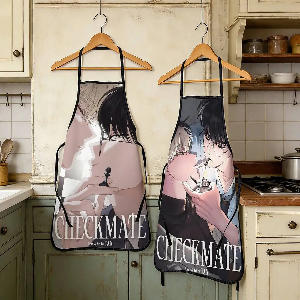 Check Mate Bl Anime Funny Apron For Women Men 50x70cm Washable Non-Woven Kitchen Apron Dessert Chef Apron For Cooking 