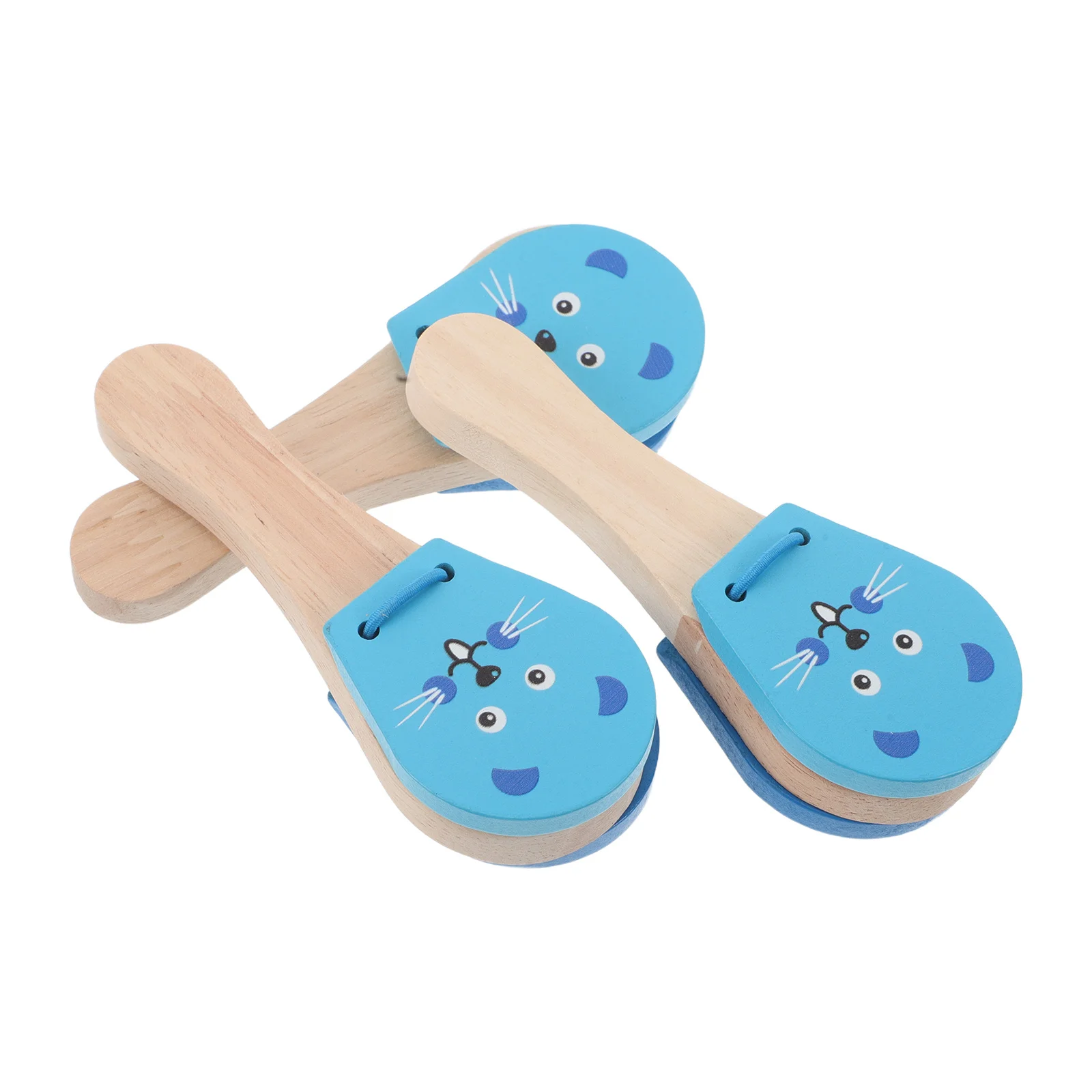 

3Pcs Children's Wooden Hand Castanets Animal Shape Baby Music Instrument Early Rhythm Learning Easy Grip Toddler Noise Maker