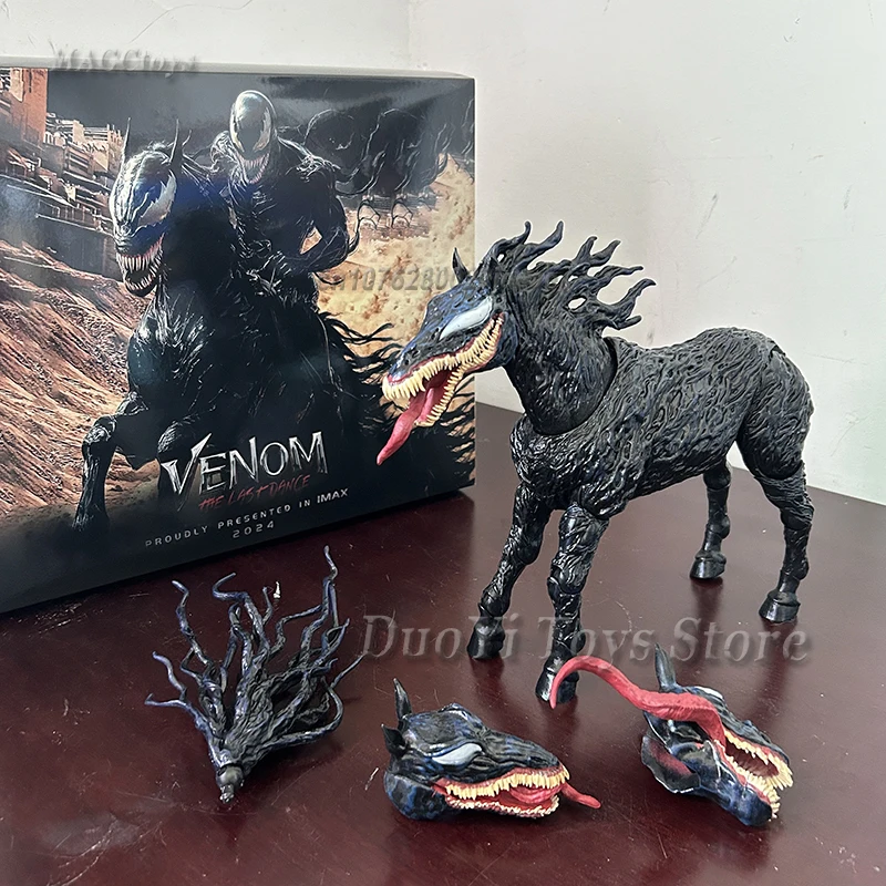 Venom The Last Dance: Venom Anime Action Figure Venom Horse Change Face Statue Model Toys Collectible Christmas Halloween Gifts