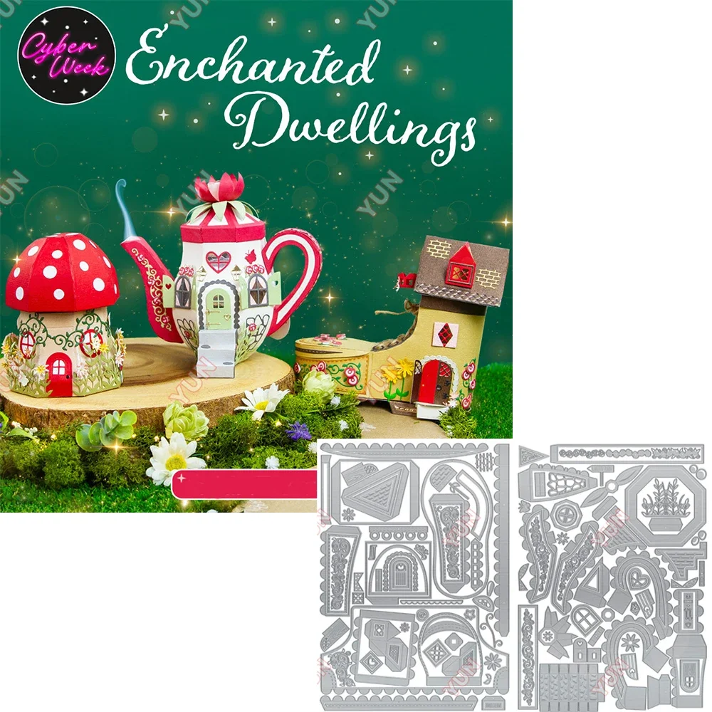 

The Enchanted Dwellings Collection Gift Box Die DIY Handmade Craft Mold Stamp Scrapbooking Mbossing Cards New Metal Cutting Dies