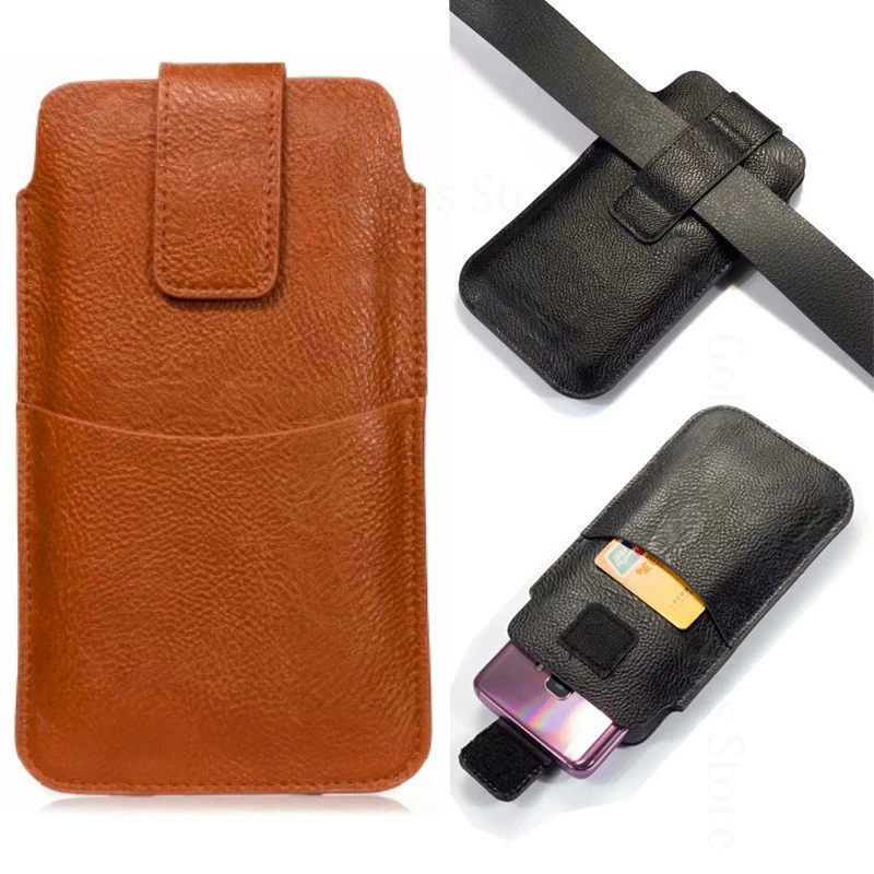 

Leather Cover Card Holder Phone Pouch For iPhone 15 Pro Max 17 Air 16 e 14 Plus 13 Mini 17Pro Waist Bag Holster Phone Belt Case