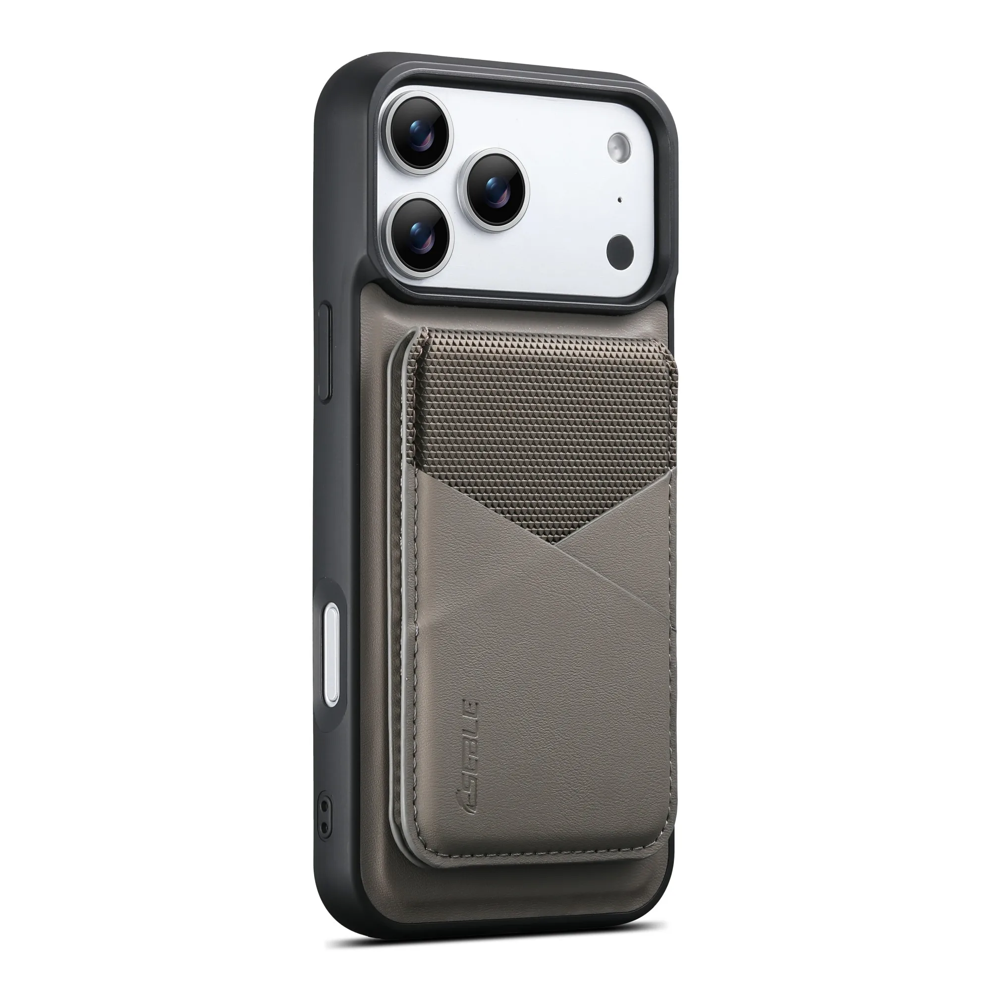 Funda magnética de cuero 2 en 1 desmontable con tarjetero de bloques de color para iPhone 17/16 Pro Max/15/14/13