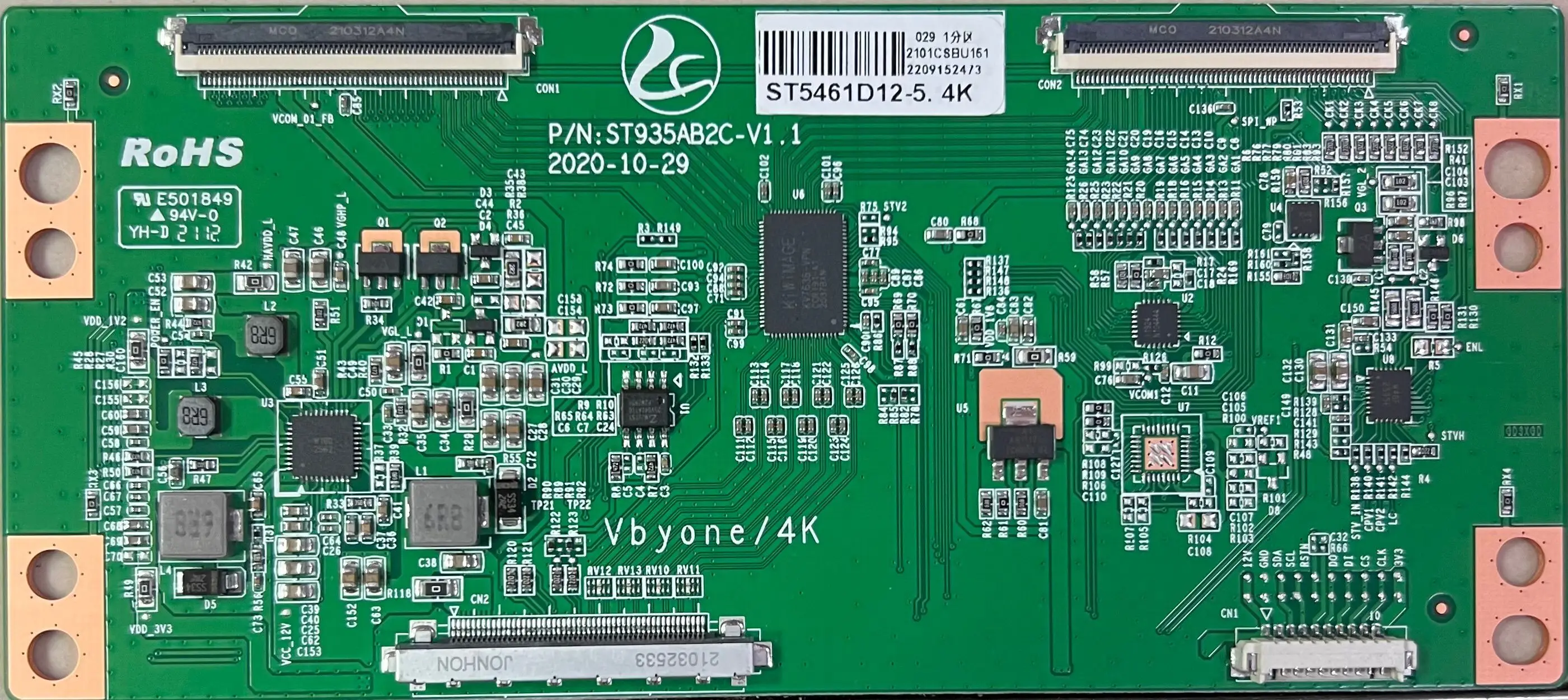 Free shipping! ST5461D12-5  4K screen TV circuit logic board  T-CON  Data is partitioned