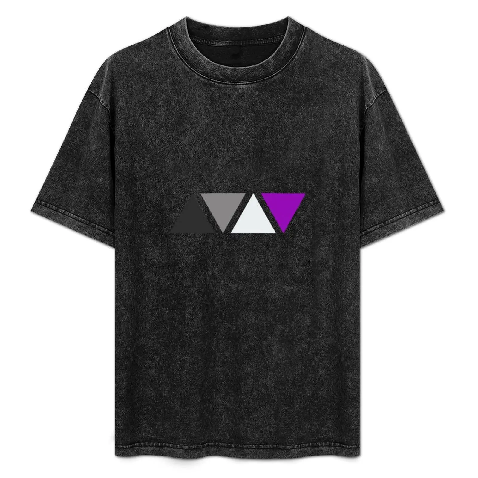 

Triangles Asexual Pride Flag. Subtle Asexual Pride T-Shirt Casual All Match Short Sleeve T-Shirt