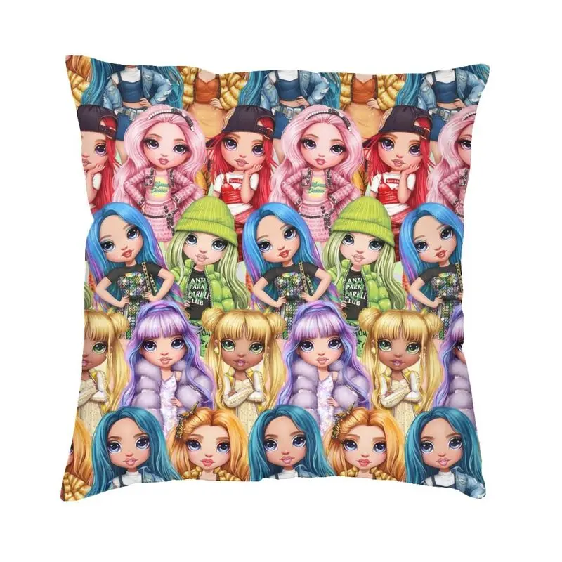 Anime Tv Movie Rainbow High Pillow Home Decorative Fashion Chair Cushion Square Pillowcase
