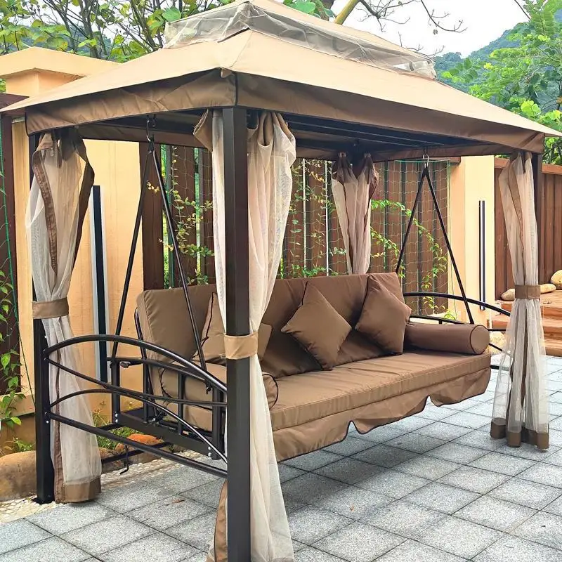 Outdoor rocker, swing, garden rocking chair, iron wrought double balcony, home courtyard, outdoor Roman reclining bed, hammock