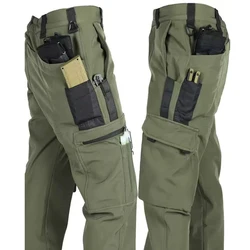 Men's Elastic Tactical Gym Winter Autumn Cargo Pants Trousers Camping Hiking Trekking Hunting Climbing Fleece Outdoor Waterproof