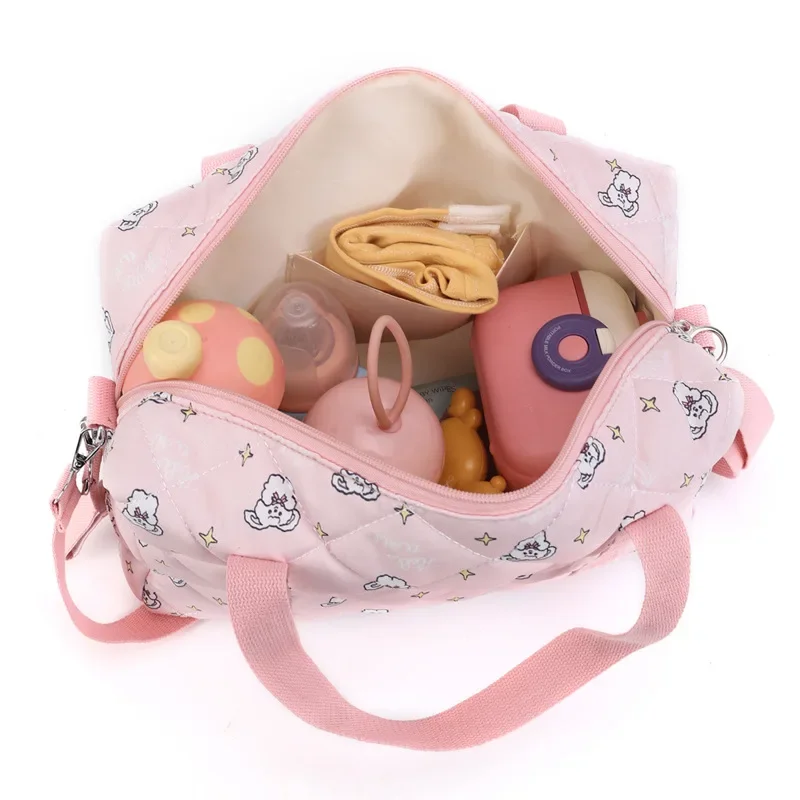 Mom Bag Portable Fashion Print Casual Shoulder Mom Bag Large Capacity Maternity Bag Thermal Storage Baby Bag