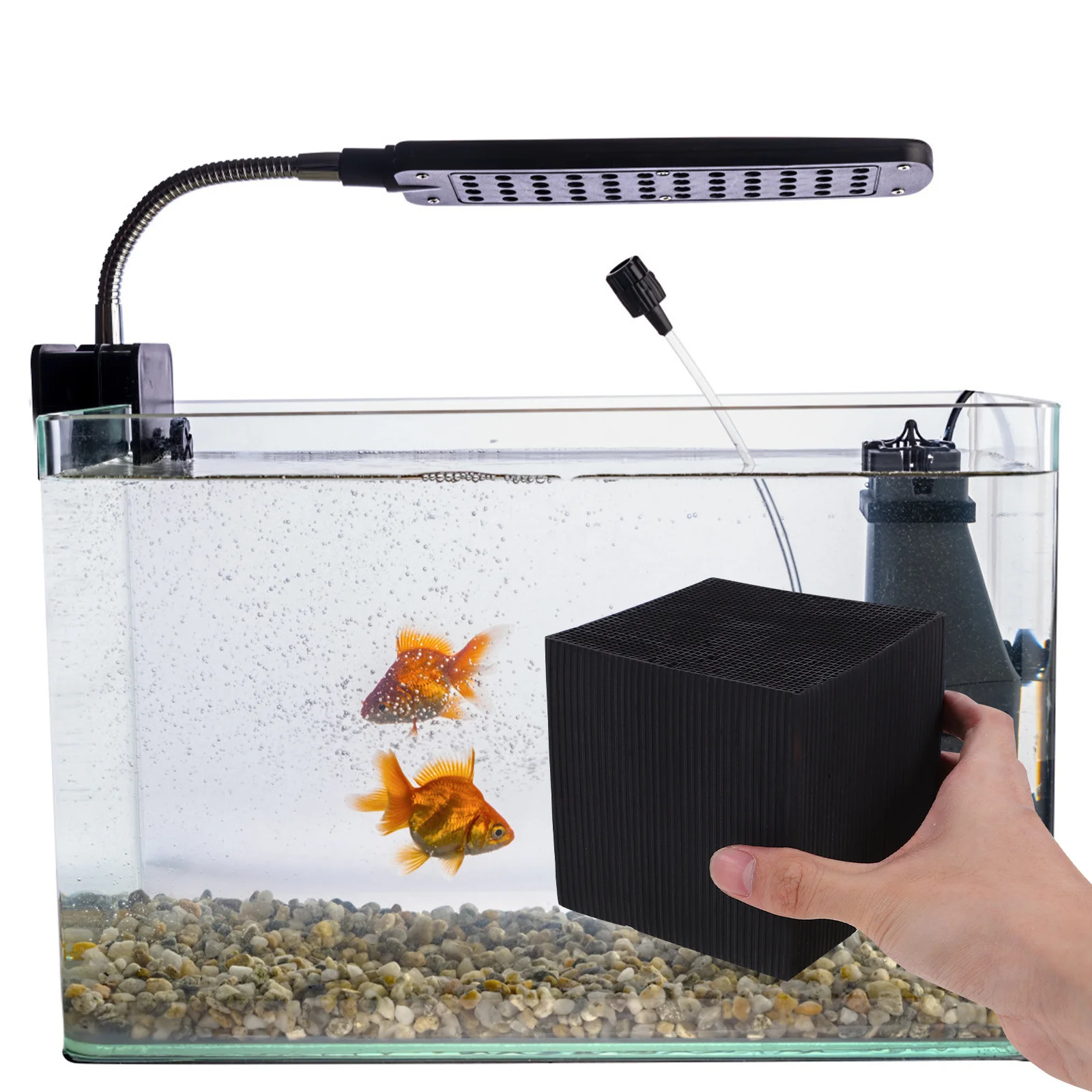

Activated Carbon Filter Cube for Aquarium Fish Tank Premium Media Purification Odor Removal Organic Waste Absorption Water