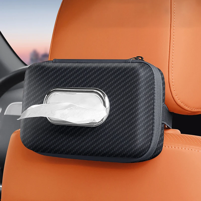 

Держатель для салфеток на переднее сиденье автомобиля с сетчатыми карманами для хранения, регулируемыми ремнями для подголовника, из искусственной кожи