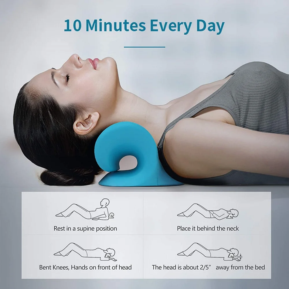 Cervical Spine Stretch Gravity Muscle Relaxation Traction Chiropractic Pillow Shoulder Massage Relieve Pain Spine Correction