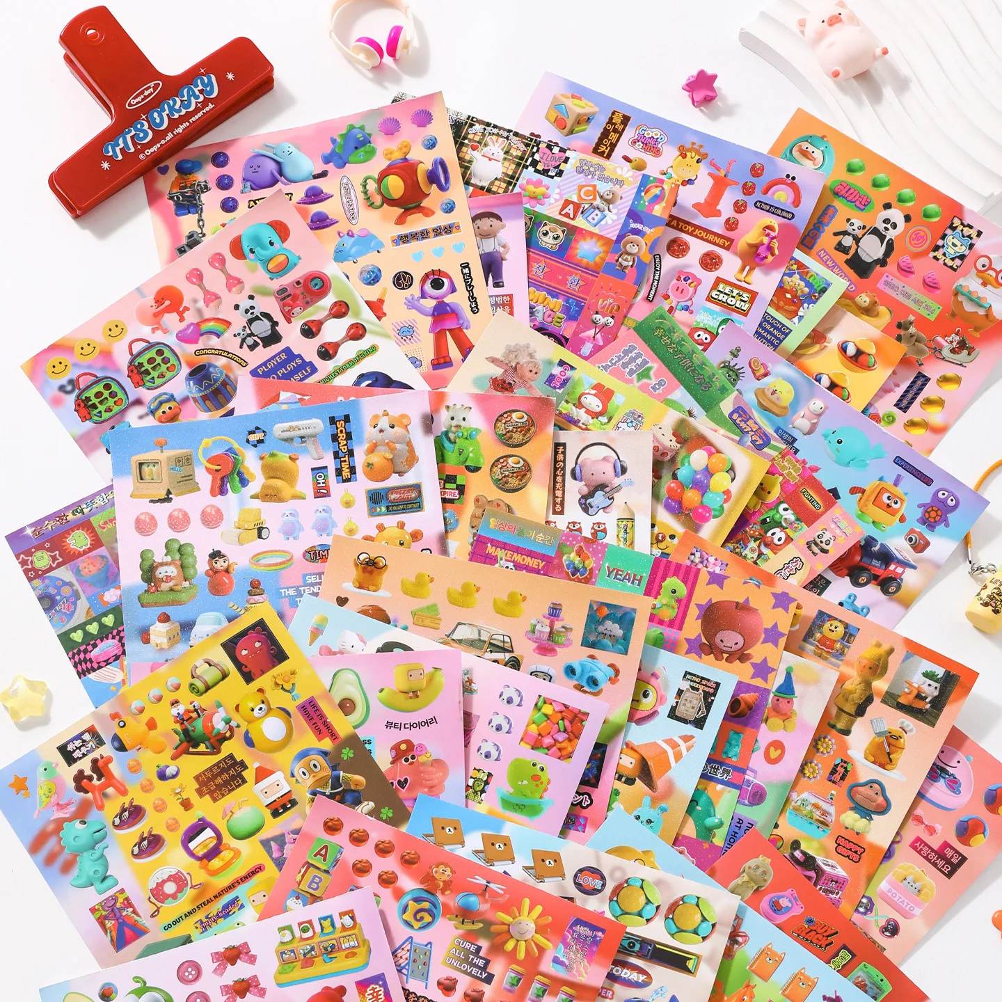 30 sheets/Piece Cute Decorative Sticker Book Journal Phone Sticker Kids Gift School Stationery