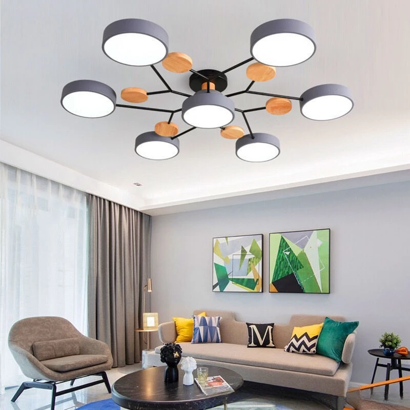 

Minimalist Decor LED Ceiling Light Living Room Decoration Macaron Tricolor Light Bedroom Study Room Indoor Home Lighting