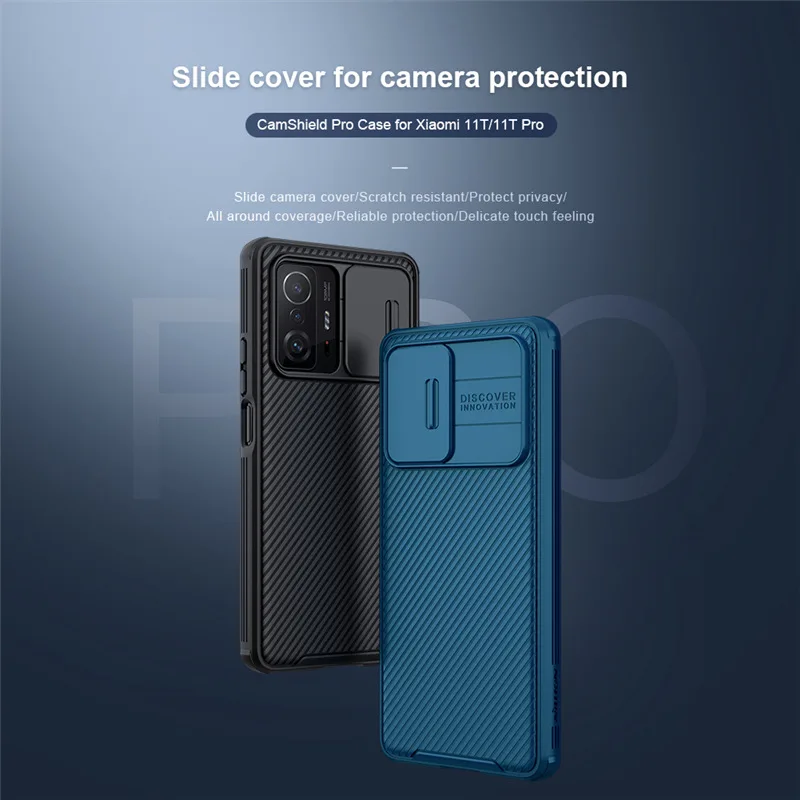 For Xiaomi mi 11t Case NILLKIN Slide Cover Camera Protection Case For Xiaomi mi 11t Pro Lens Protection Anti-skid Camshield Pro