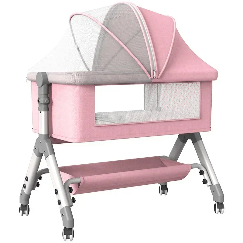 Multifunctional Baby Crib Portable Baby Bed For Newborns Portable Crib Spliced King-size Folding Crib Bed