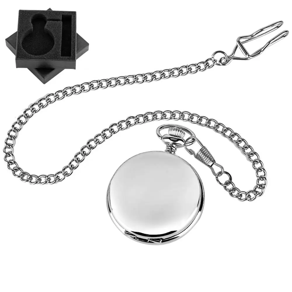 

Серебряные полированные гладкие двойные охотничьи механические карманные часы с ручным заводом, мужские винтажные часы в стиле стимпанк с римскими цифрами и циферблатом