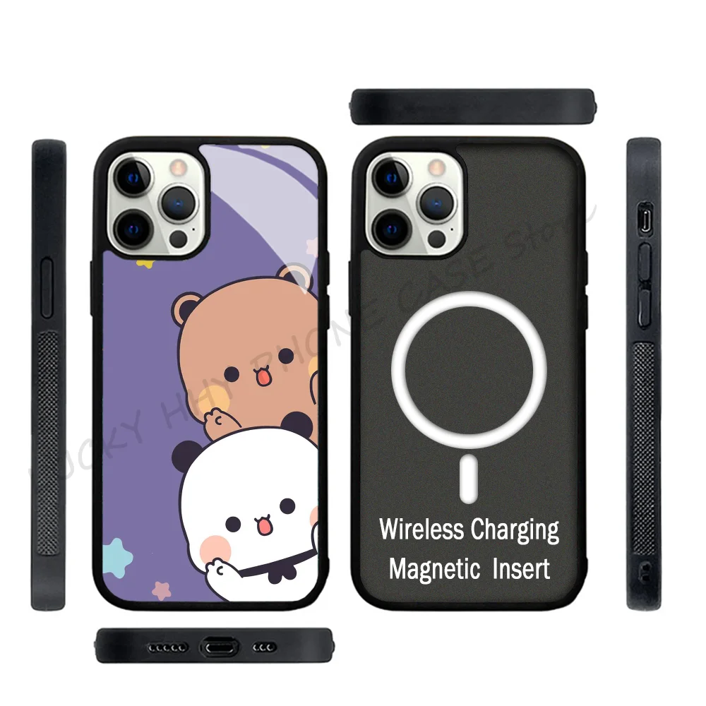 

Cute Phone Case Strong Magnetic For IPhone 15 14 13 Pro Max 11 12 Mini B-BuBu DuDu For Magsafe