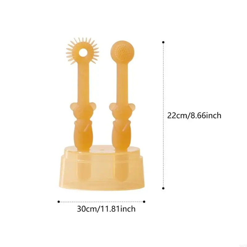 2 unids/set cepillos dientes para bebés pequeños herramienta limpieza revestimiento lengua ligero