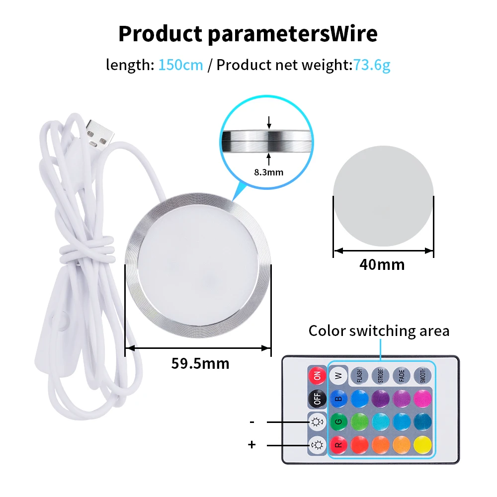 16 color RGB Light Kit For Bambu Lab Led Lamp Kit Adjustable color Led Light Parts Hardware DIY Model  light With remote control