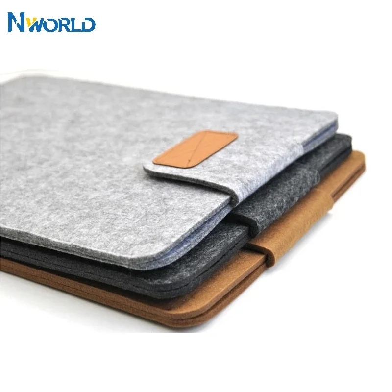Woolfelt Soft Sleeve Bag Case Laptop Cover for 11 in 13in 15 in Macbook/Laptop/Tablet PC Fashion Solid Wool Felt