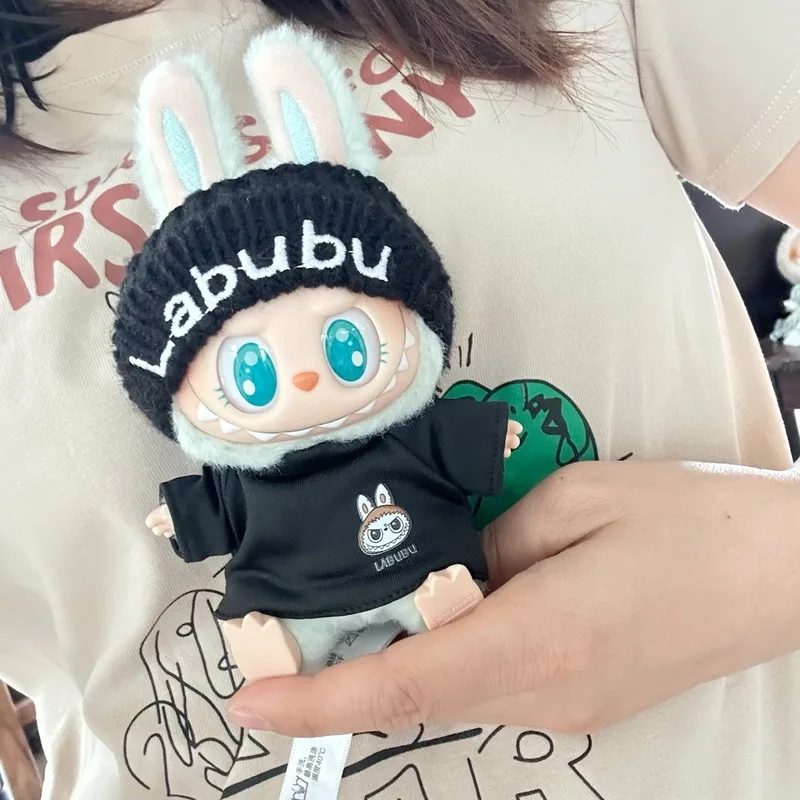 17cm Labubu Suit Second Generation Labubu Sitting Party Doll Clothes Pendant Peripheral New Hat Sweater Set Doll Accessories