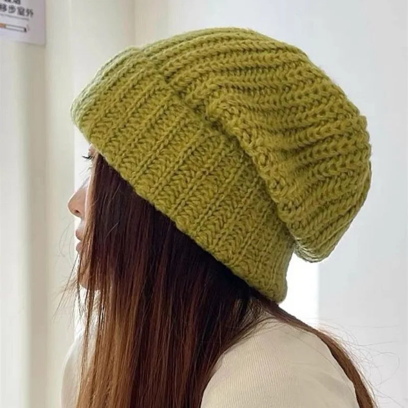 Spring Autumn Loose Knitted Beanies Ear Protection Fashion Caps Korean Version Outdoor Fashion Hats for Women Bonnet Femme