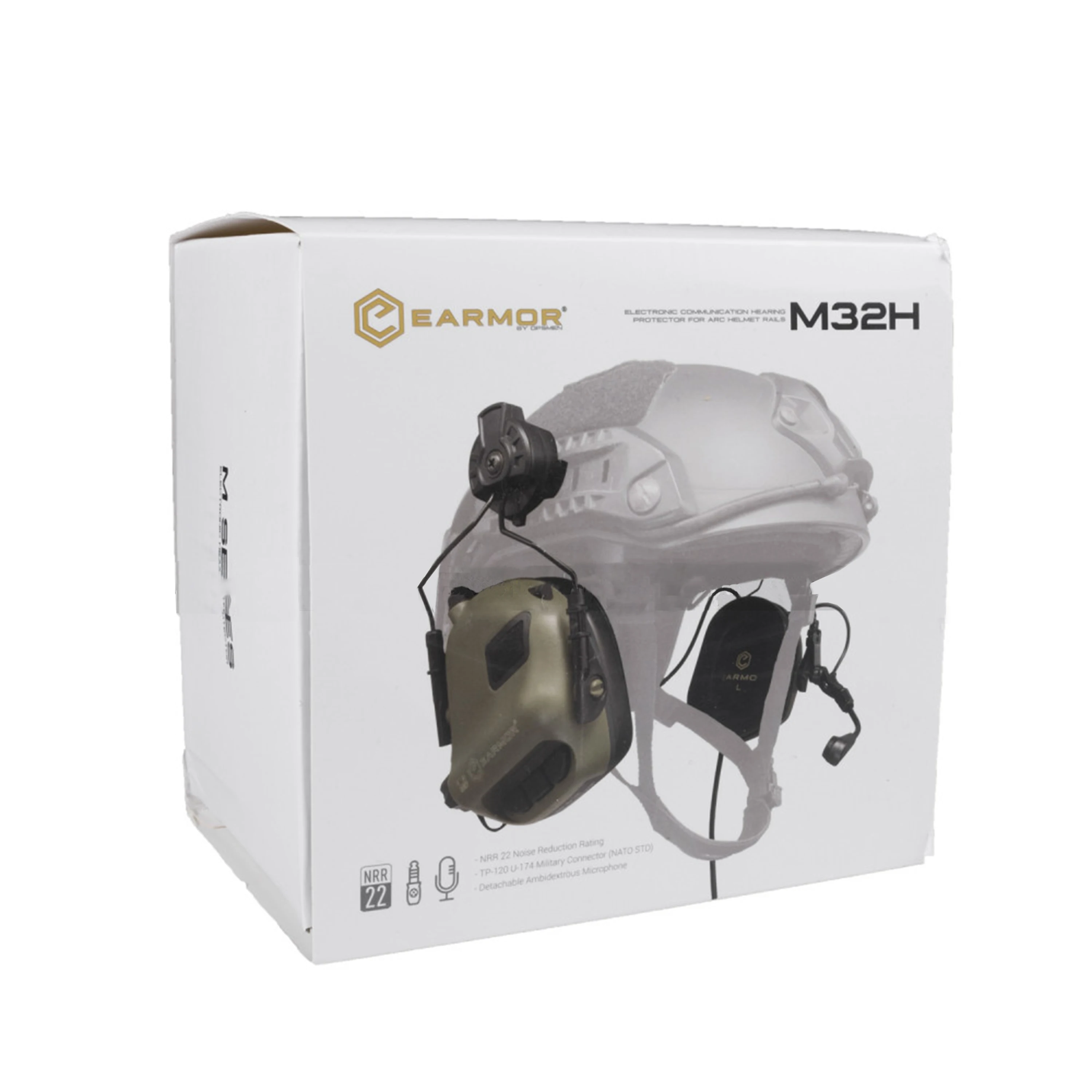 EARMOR M32H MOD3 Helmet Shooting Earmuffs Tactical Headset RAC Rail Adapter / Aerospace Communications Helmet Earmuffs