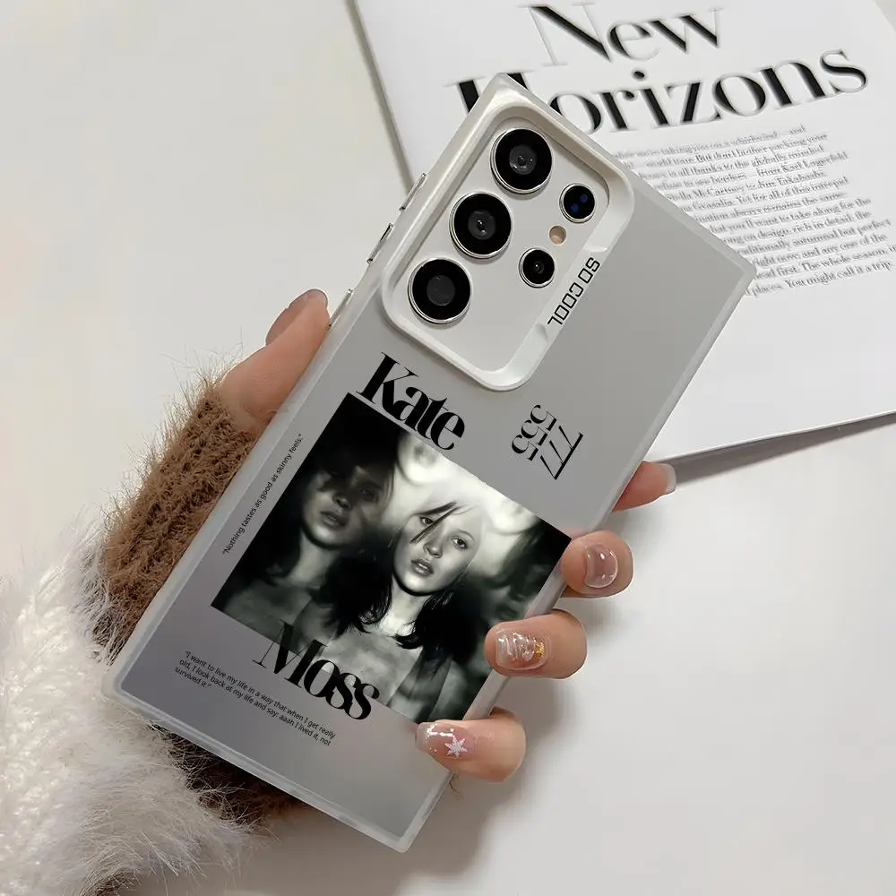 كيت M-Moss العصرية قضية الهاتف لسامسونج غالاكسي S25 حافة S24 S23 S22 S21 S20 الترا فوندا سيليكون الفضة جراب هاتف