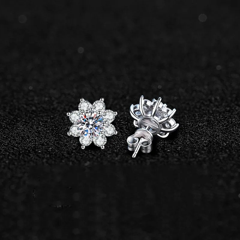 

Luxury Moissanite Earring 925 Sterling Silver with White Gold Earring for Women Wedding Engagement Fine Jewelry Gift