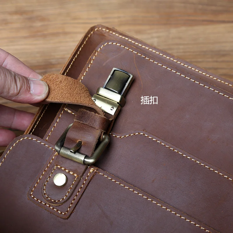 NZPJ Retro Leder Männer der Briefträger Tasche Crazy Horse männer Tasche Top Schicht Rindsleder Schulter Tasche Beiläufige Handtasche Für 10-zoll IPad – Detail 11