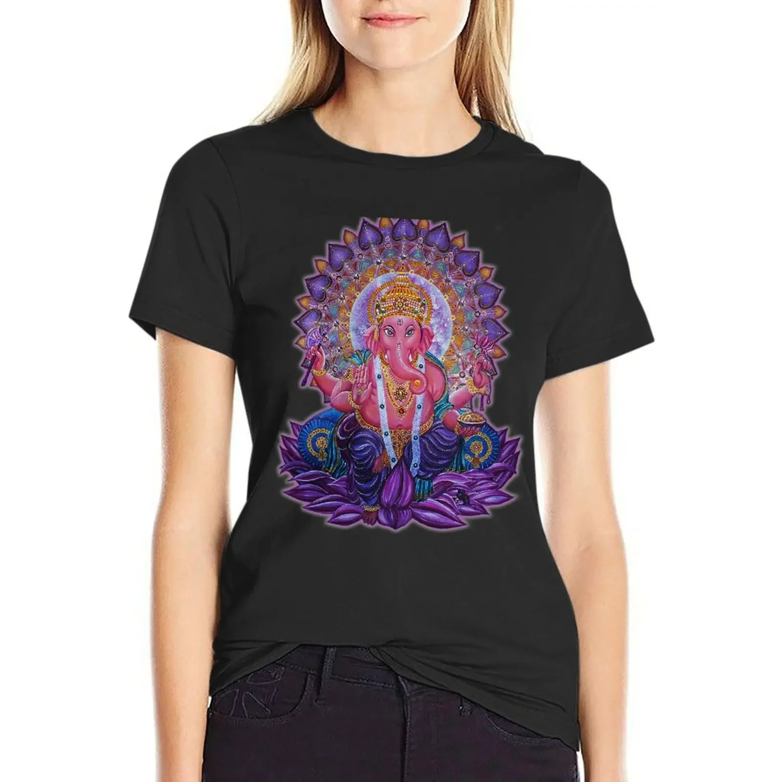 

Ganesha 2 T-Shirt anime clothes kawaii clothes funnys animal print shirt for girls cropped t shirts for Women