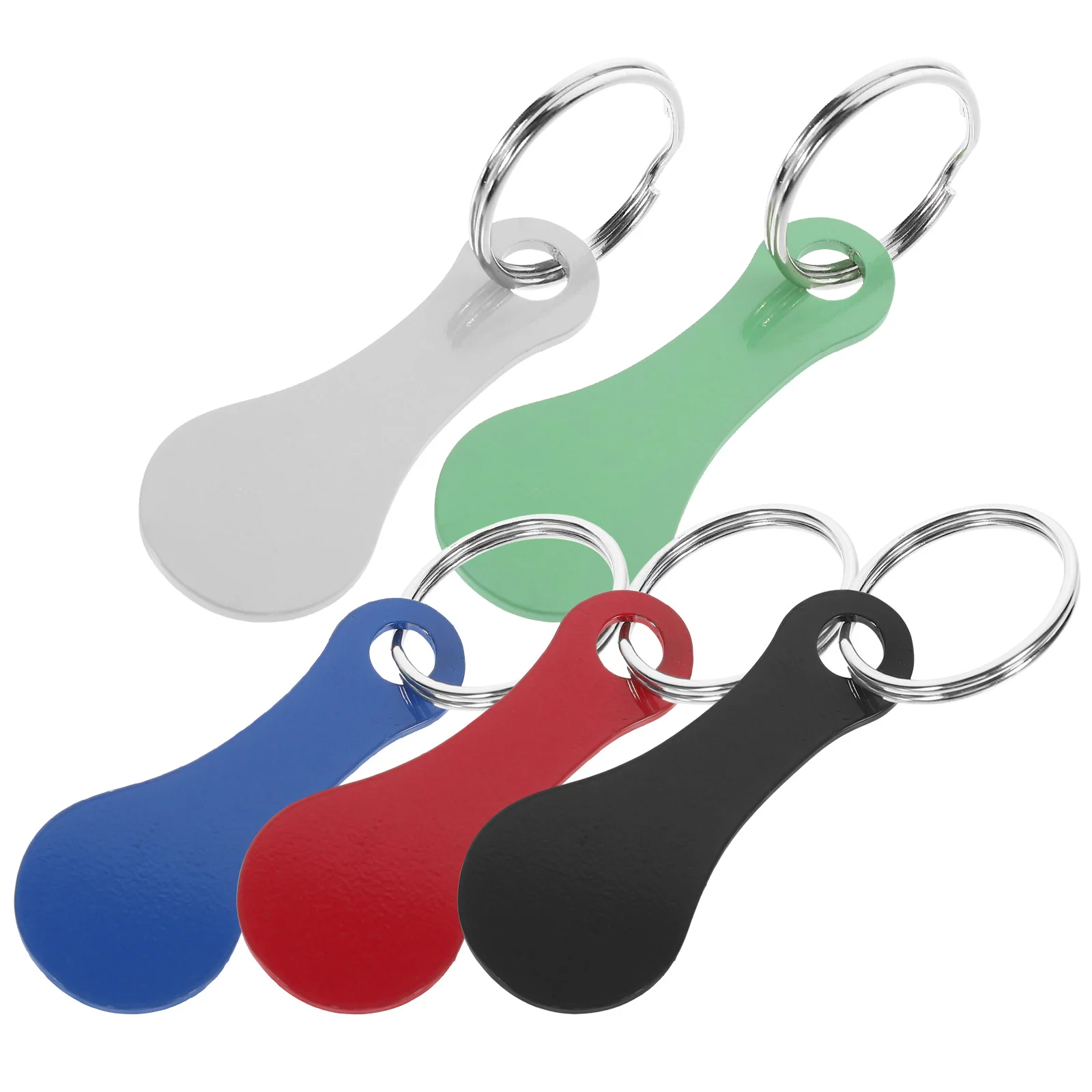 

5 Pcs Shopping Trolley Tokens Go Cart Keychain Disassemble Decor Ornament Stainless Steel Small Keyrings Decoration