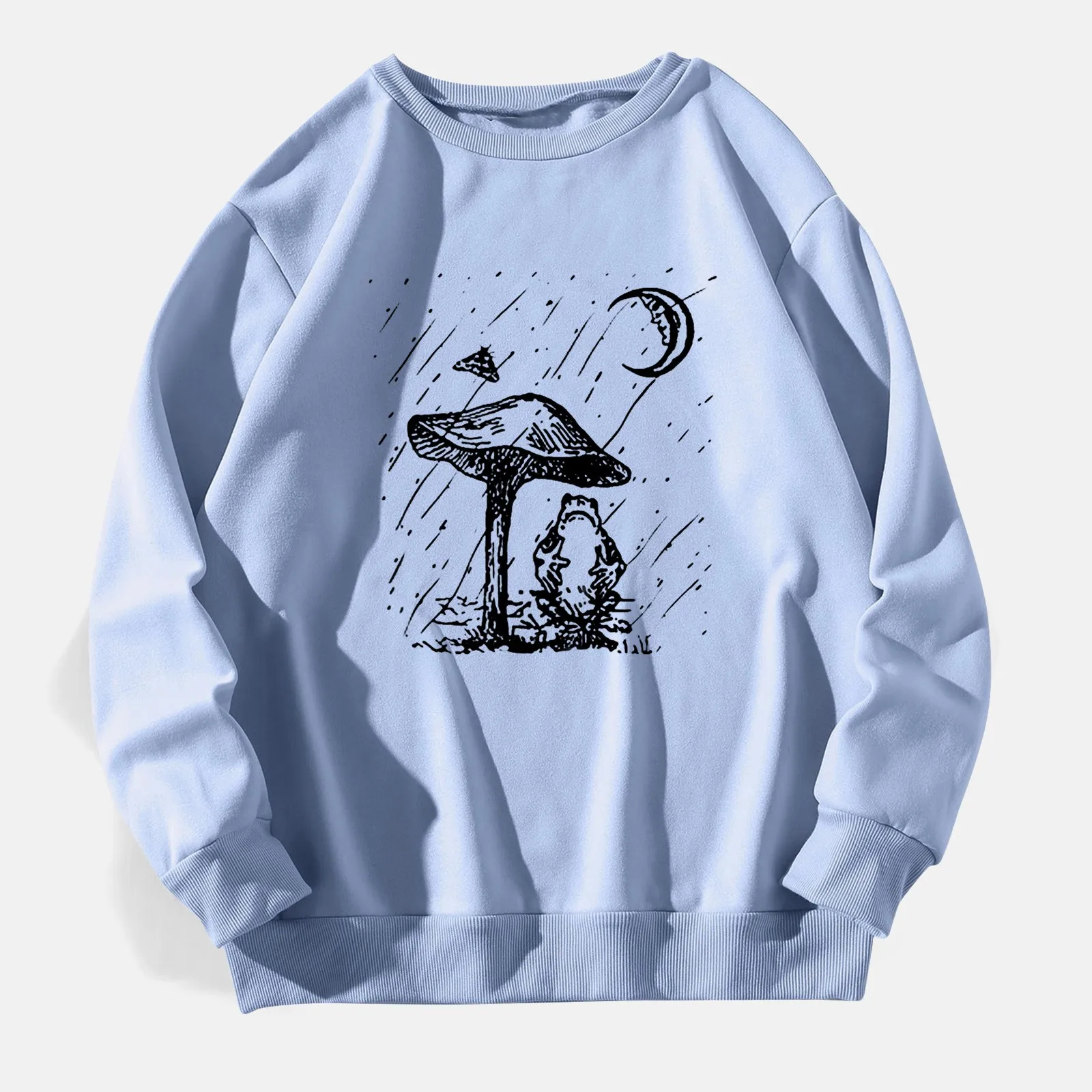 

Hoodies Sweatshirts Woman Fashion Mushroom Print O Neck Long-Sleeve Hooded Sweatshirt Brand Hoody Casual Tops Pullover