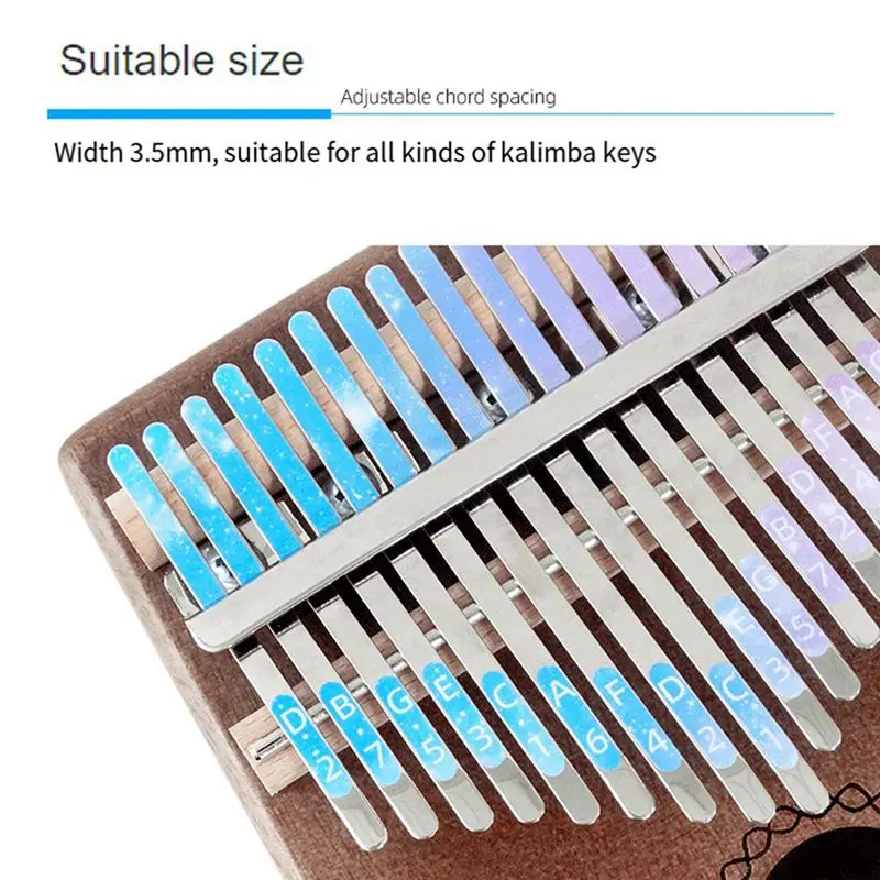[NEW!ABKG】 5Pcs Kalimba 21 Keys Sticker Thumb Piano Decals Keyboard Instruments Accessories Parts For Beginner Learner