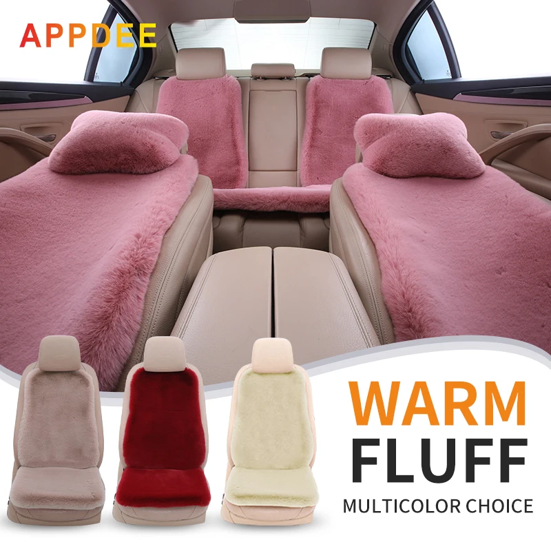 

APPDEE Car Plush Imitation Rabbit Fur Universal Size Winter Warm Mat Protect Automobile Washable Interior Accessories