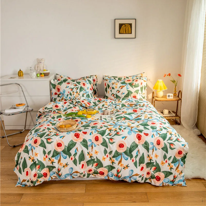 La France Hand Painting Impressionism Flower Duvet Cover Set Single Full Queen Size