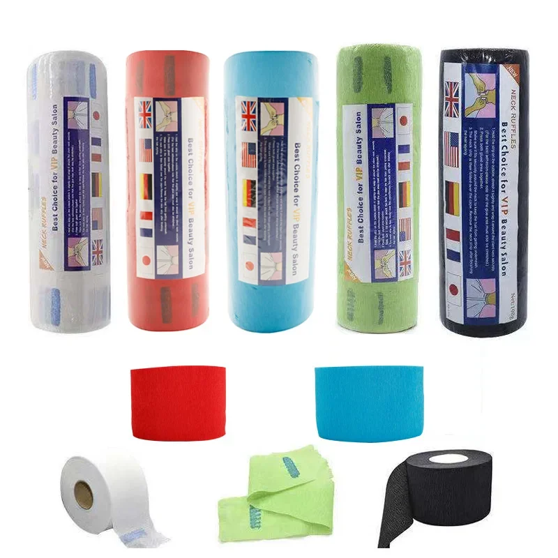 100 Stuks Wegwerp 1 Rol Haar Knipbeurt Accessoire Nek Papier Verstelbare Kapper Dedicated Kapperszaak Witte Hals Strips