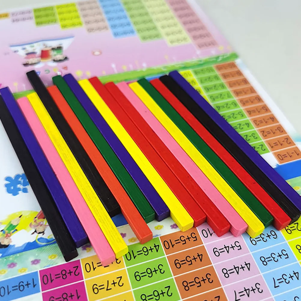 1 ชุดแท่งนับสีสันสดใสสื่อการเรียนรู้คณิตศาสตร์เพื่อการศึกษาสำหรับเด็กปรับปรุงความสามารถด้านการคิดเชิงตรรกะและทักษะการคำนวณ