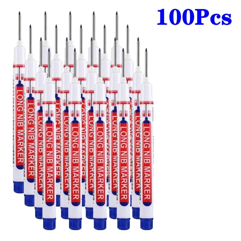 5-100 Stuks 20mm Diep Gat Lange Nib Hoofd Markers Voor Metalen Perforeren Pen Waterdichte Badkamer Houtbewerking Decoratie multifunctionele