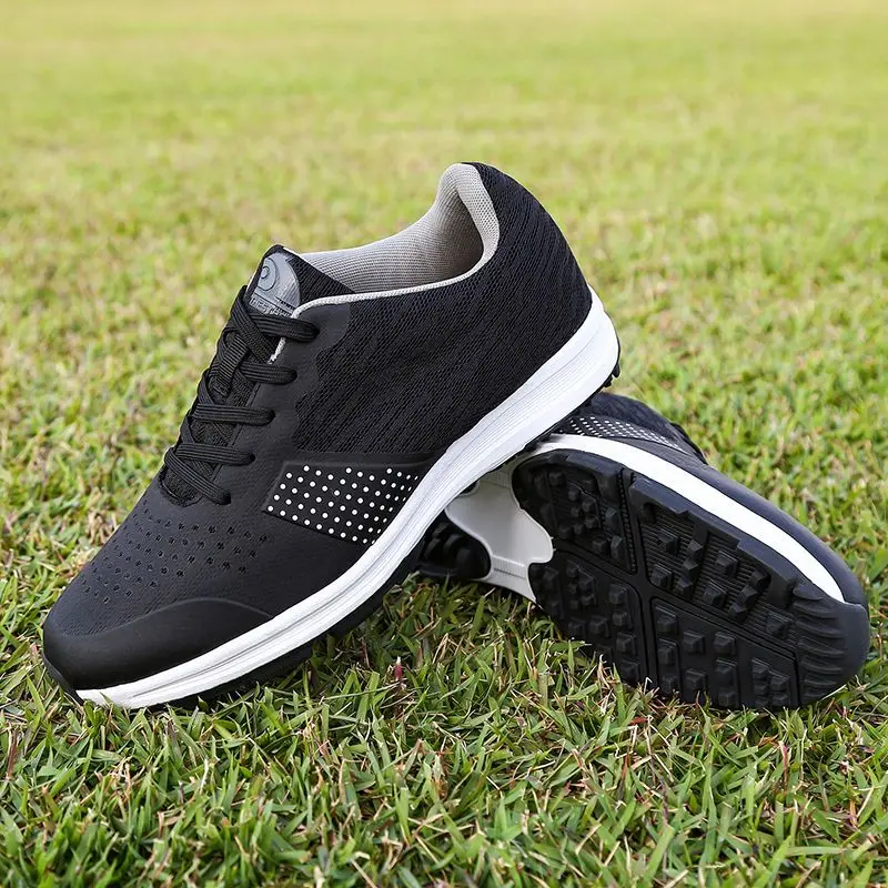 Waterproof Golf Shoes Mens Large Size 39-49 Training Shoes Classic Golf Shoes Rubber Uppers