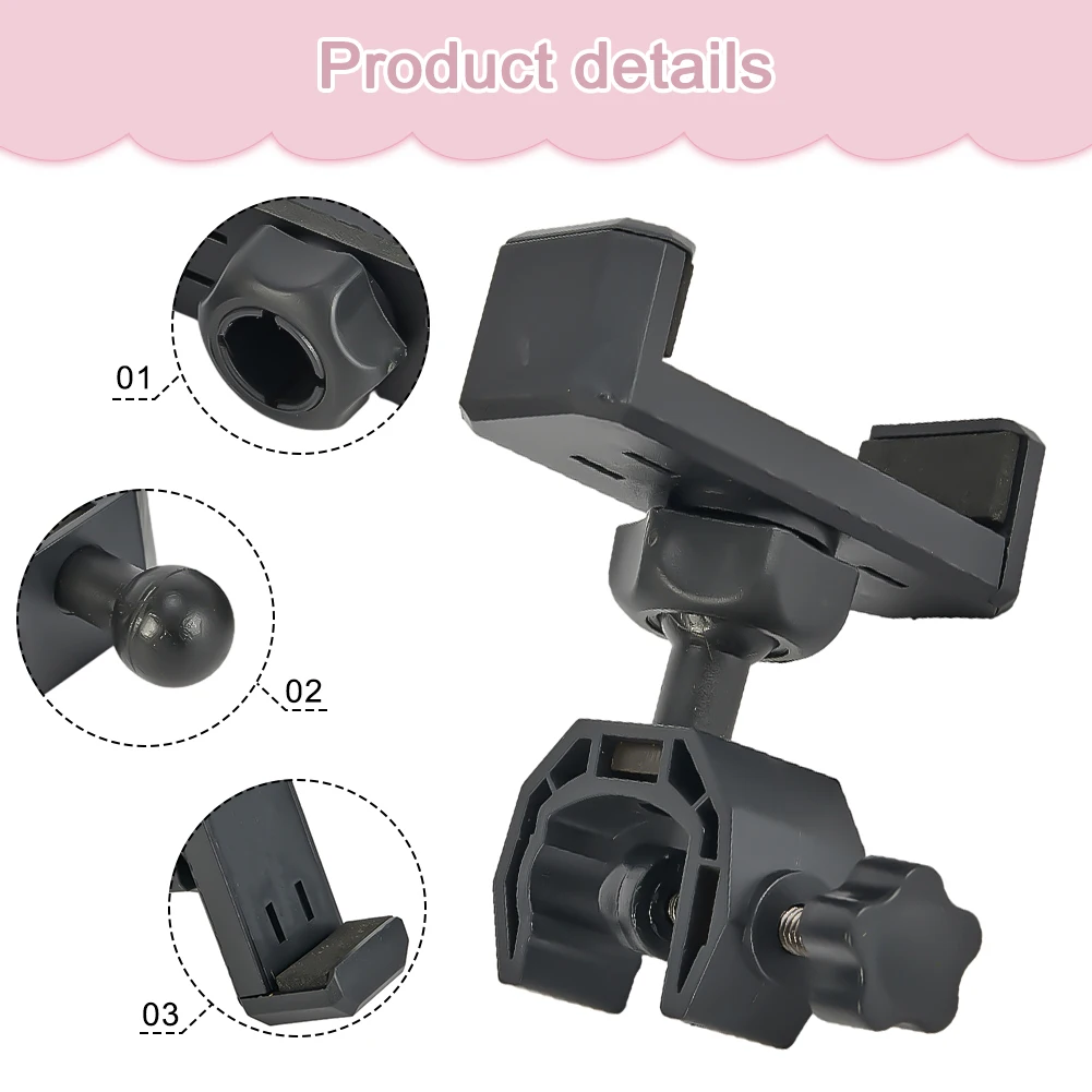 1pc  Phone Holder For Tube Diameter Within 20MM 6.5-10cm Phone Width 360 Degree Rotating Support Holder Microphone Stand