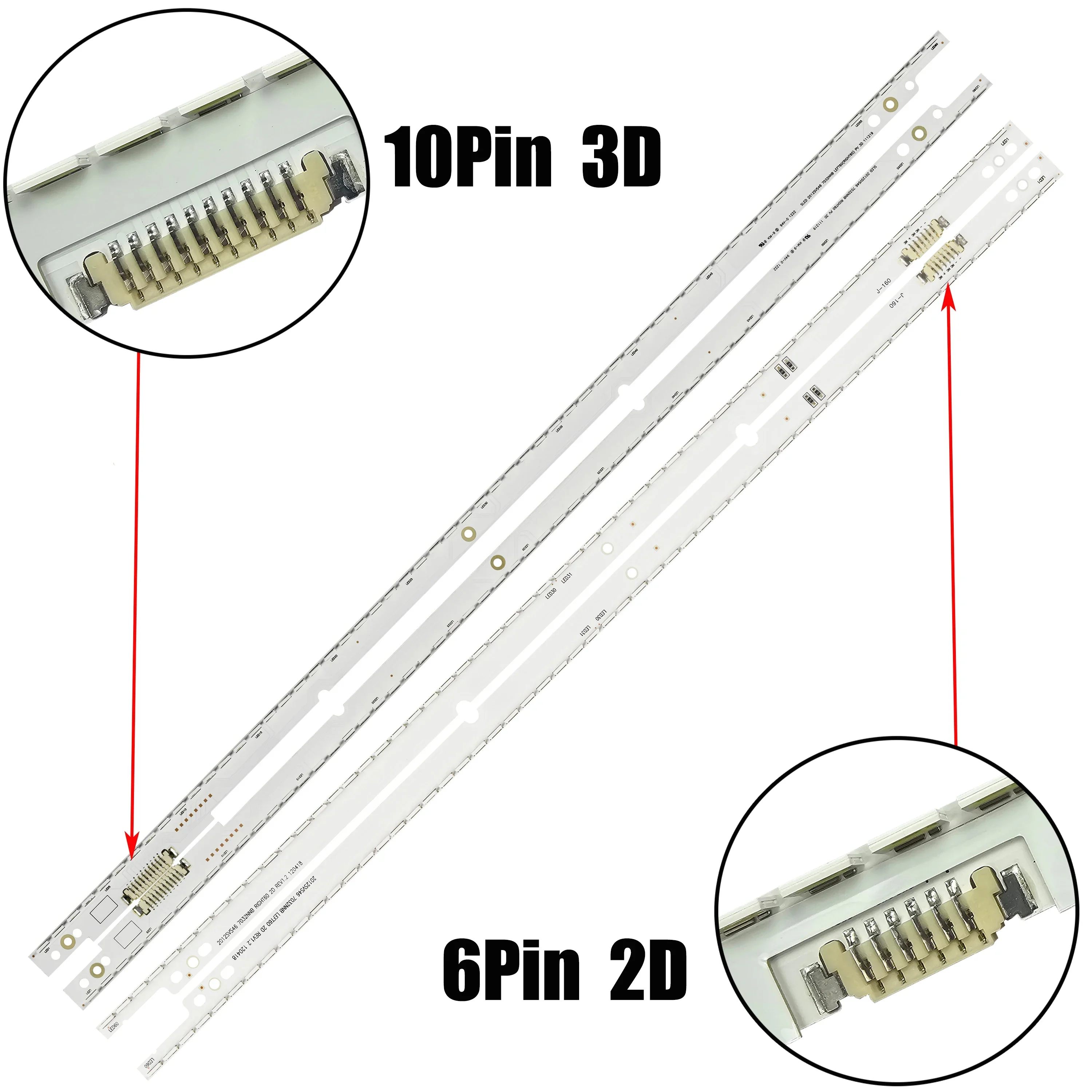 Striscia di retroilluminazione a LED per UN46ES6100G UE46ES5530W UN46ES6100 UE46ES5500 SLITTA 2012SVS46 7032NNB DIGHT60 LEFT60 2D