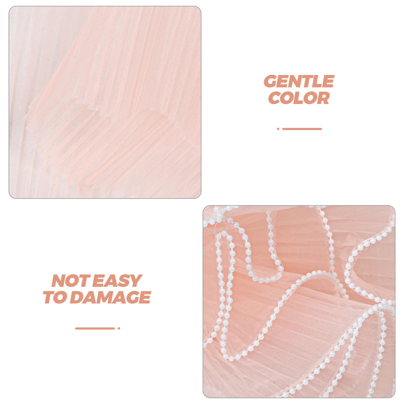 ورق تغليف الأزهار الكورية الوردي وهمية اللؤلؤ حافة التجاعيد موجة شبكة الغزل لباقة الزفاف عيد ميلاد عيد الأم #2