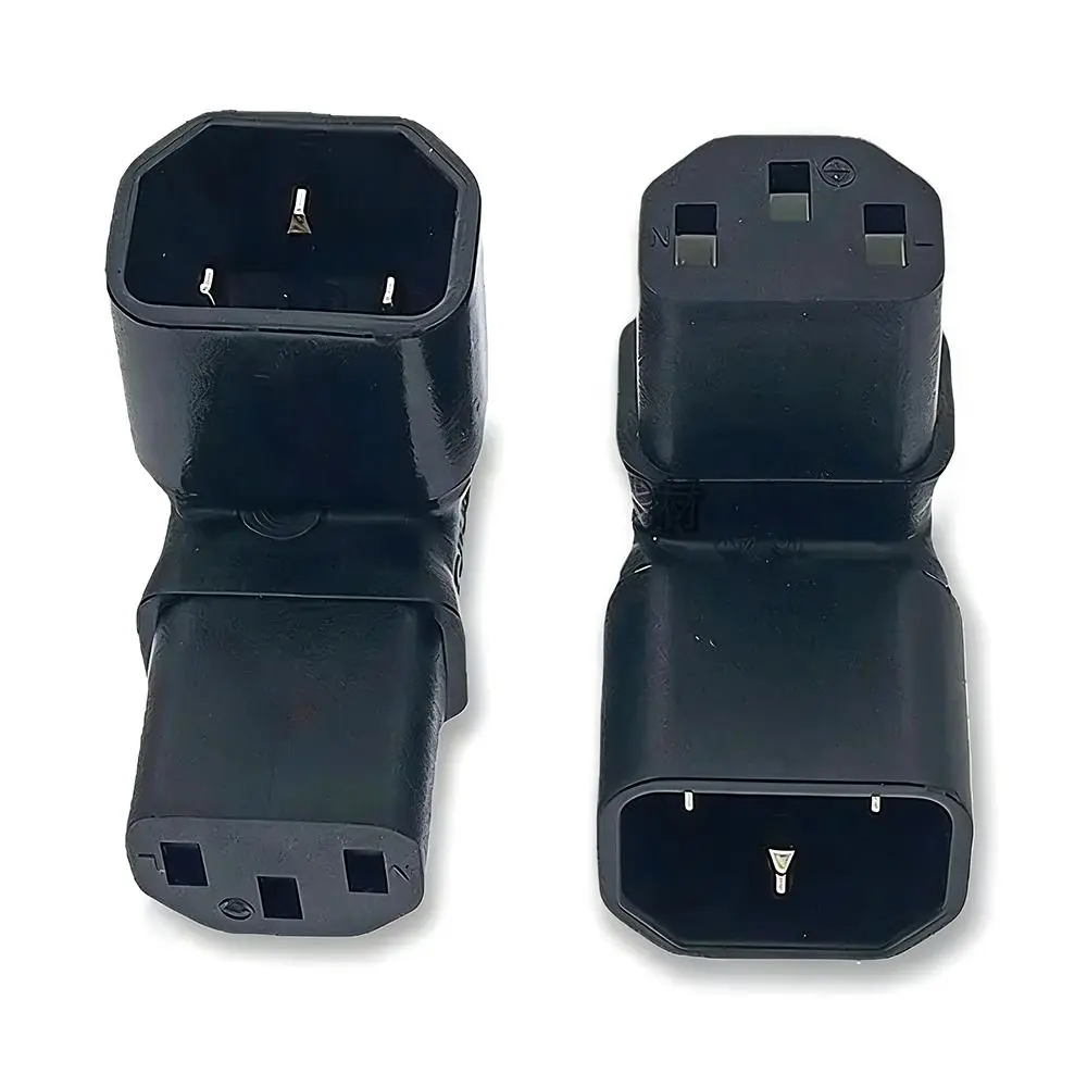 Professional 3Pin AC Adapter C14 to C13 Male to Famale AC Plug Converter 90 Degree Extension Plug Electrical Connection