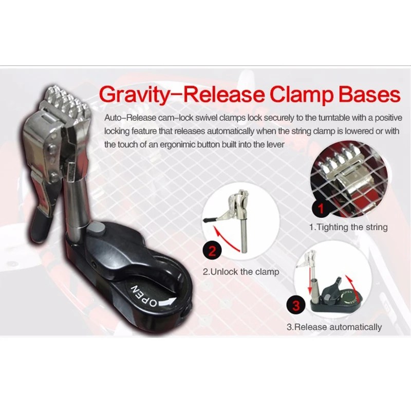 RTENTE-1PC Stringing Machine Tools-Gravity-Release Basic Clamp Tennis/ Badminton Stringer Parts 360 Degrees Rotated Accessories