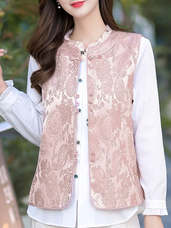 

Женский укороченный кардиган с цветочной вышивкой в национальном стиле, многослойный, весна 2026, новая коллекция, китайский стиль, жилет-накидка